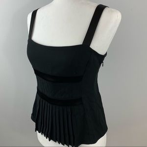 BCBG Pleated Velvet Accent Top